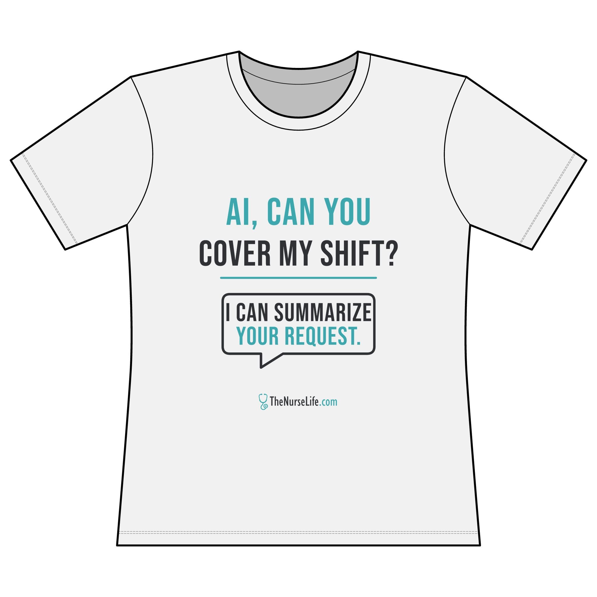 AI, Can You Cover My Shift? — Women’s Fitted Tee - Image 5
