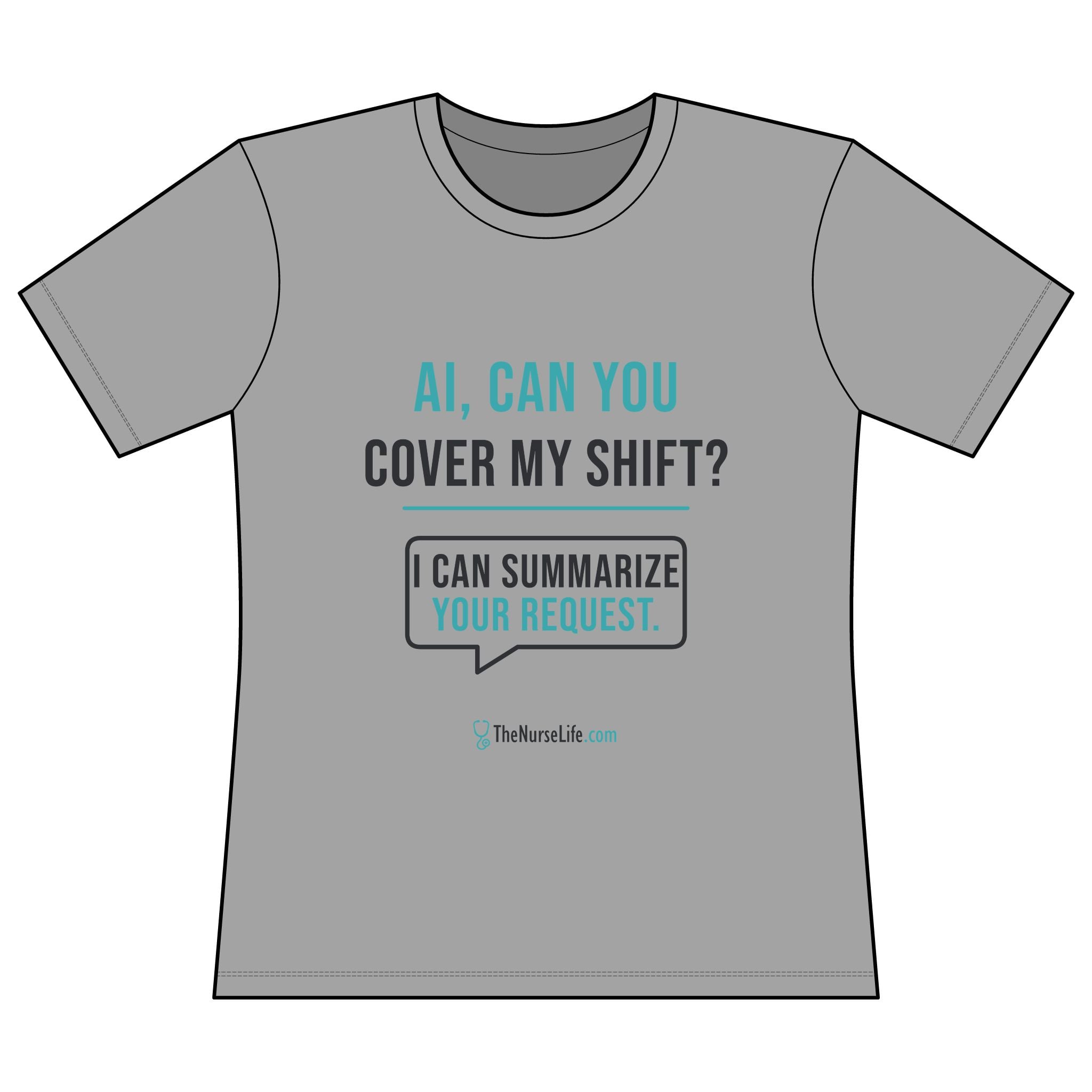 AI, Can You Cover My Shift? — Women’s Fitted Tee