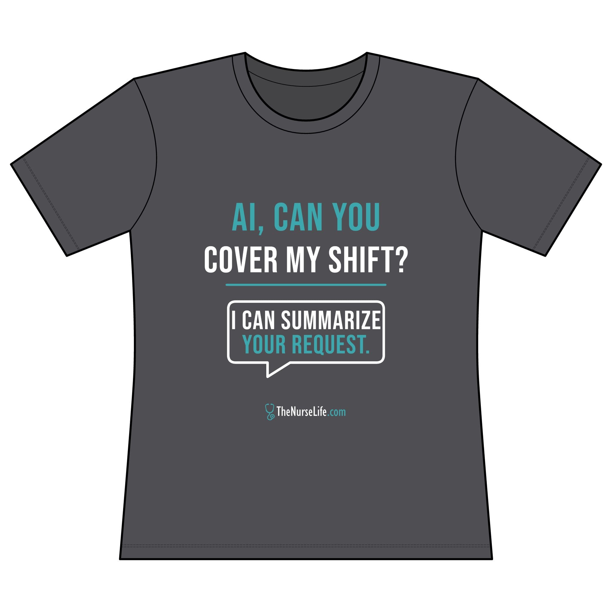 AI, Can You Cover My Shift? — Women’s Fitted Tee - Image 13