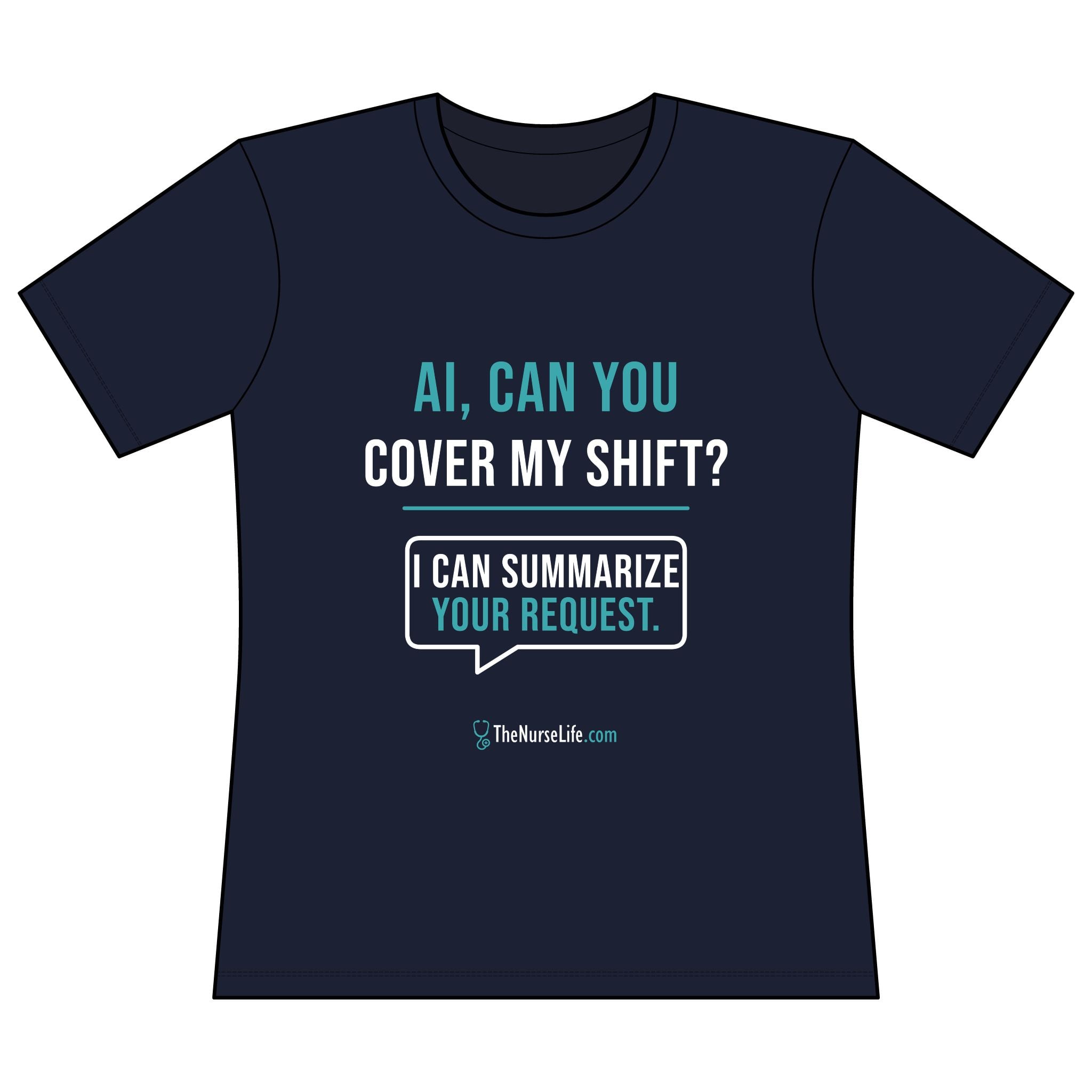AI, Can You Cover My Shift? — Women’s Fitted Tee - Image 17