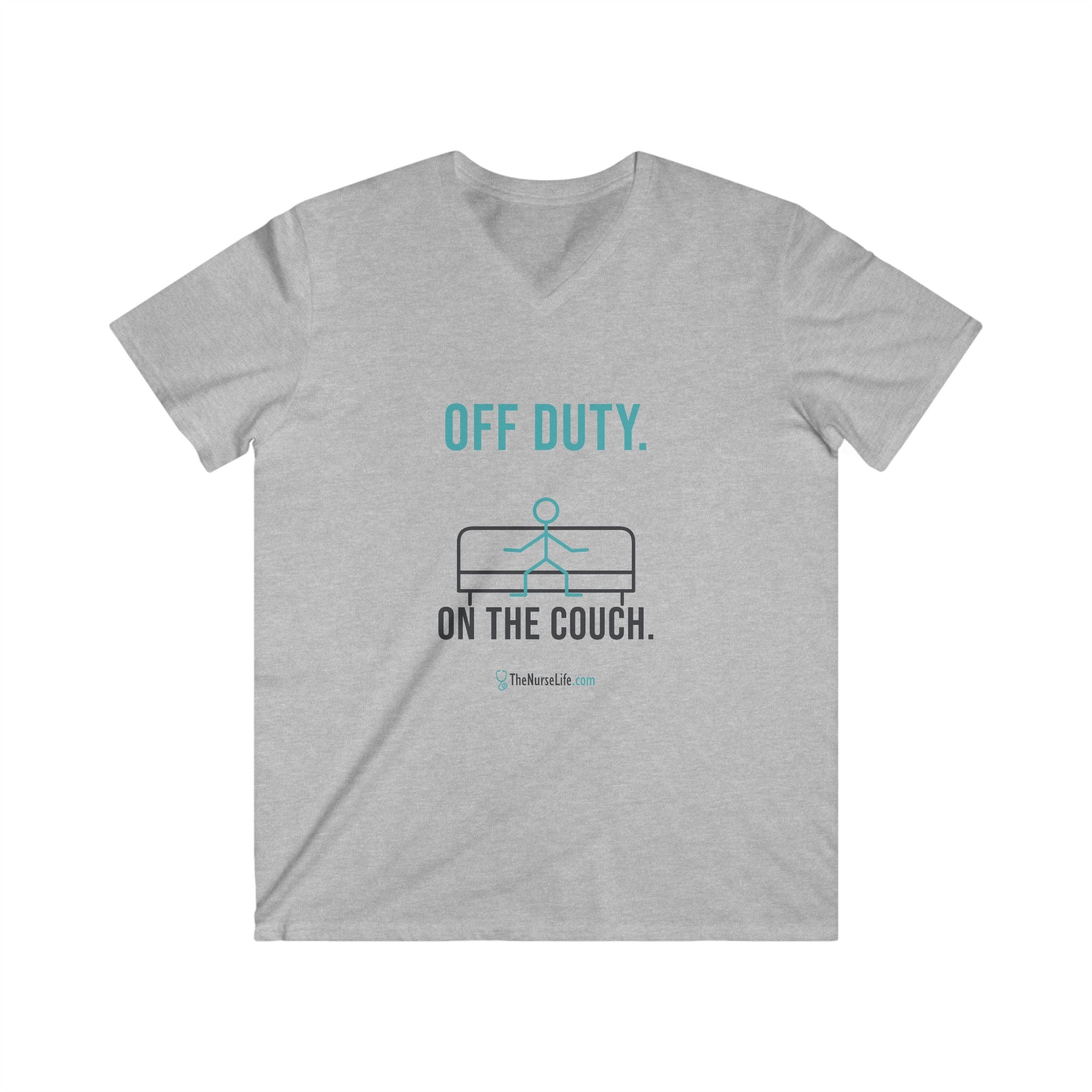 Off Duty. On the Couch. — Men’s V-Neck Tee - Image 5
