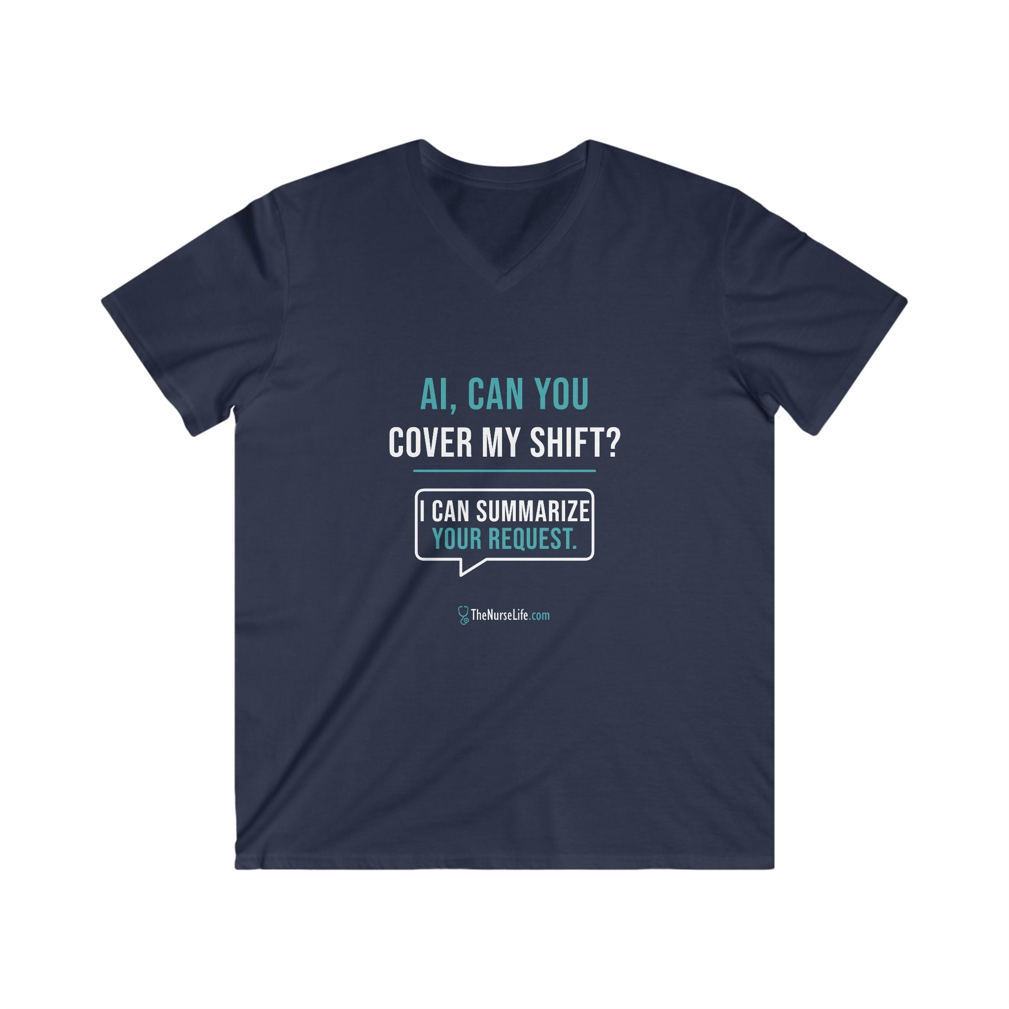AI, Can You Cover My Shift? — Men’s V-Neck Tee - Image 9