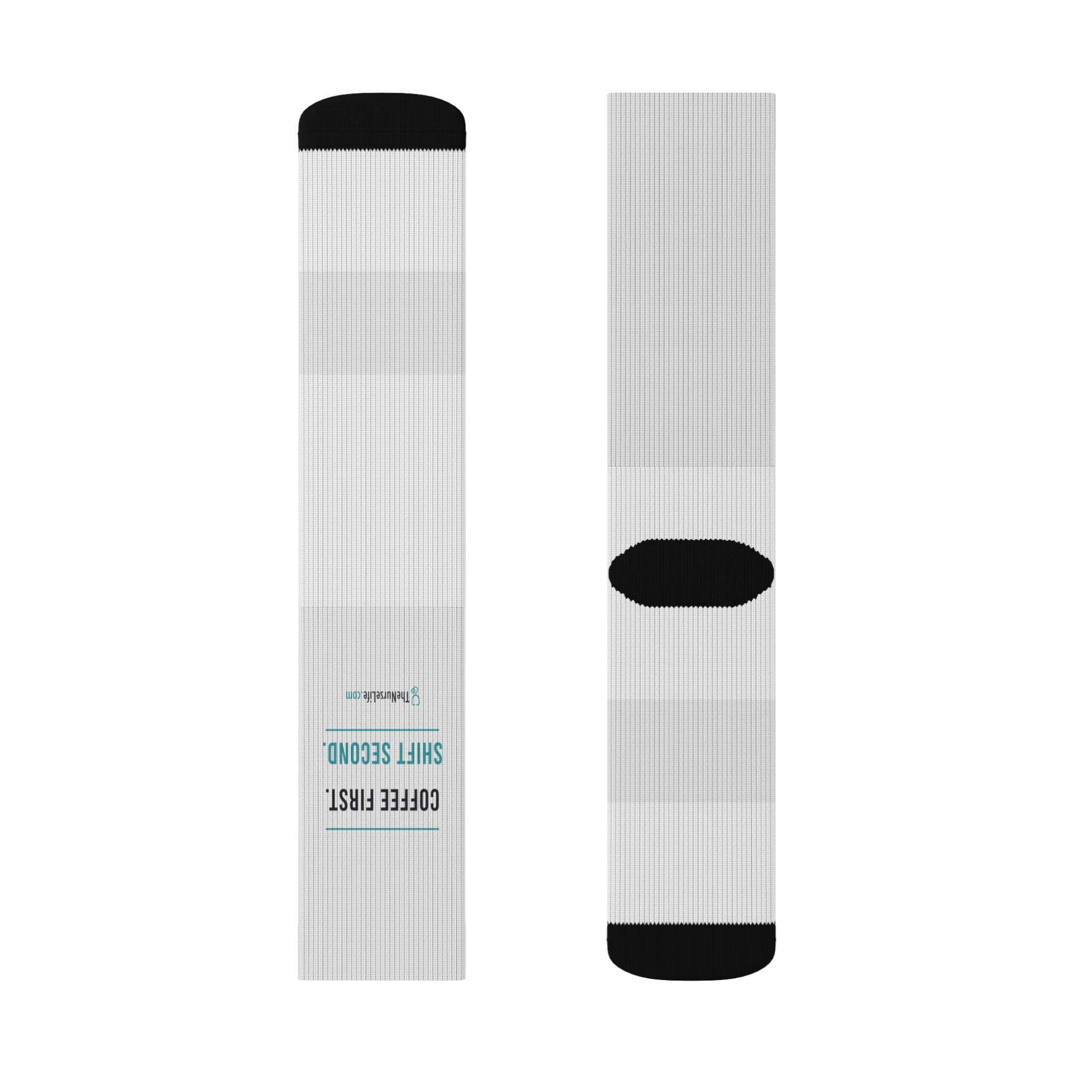 Coffee First. Shift Second. — Nurse Life Socks - Image 3