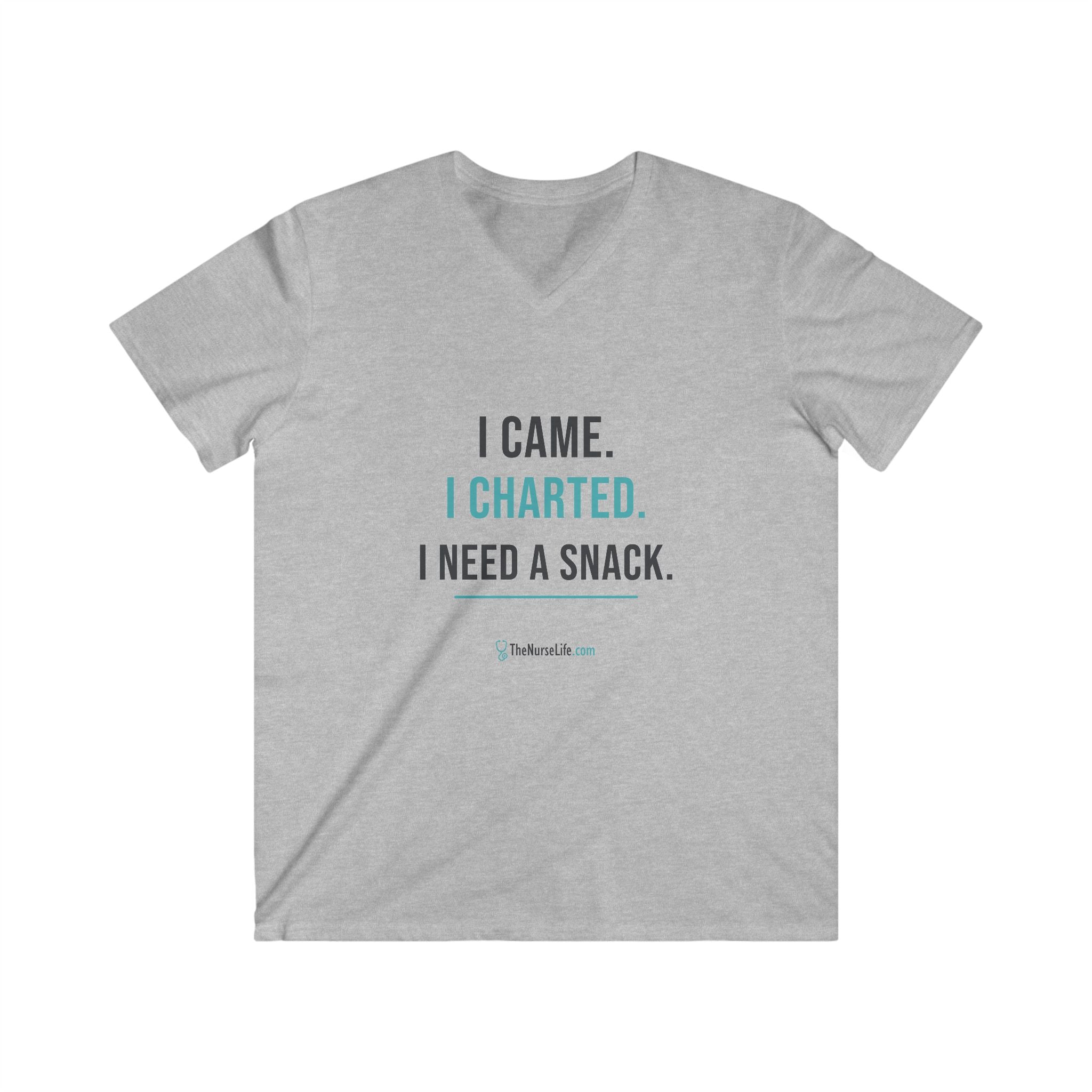 I Came. I Charted. I Need a Snack. — Men’s V-Neck Tee - Image 5