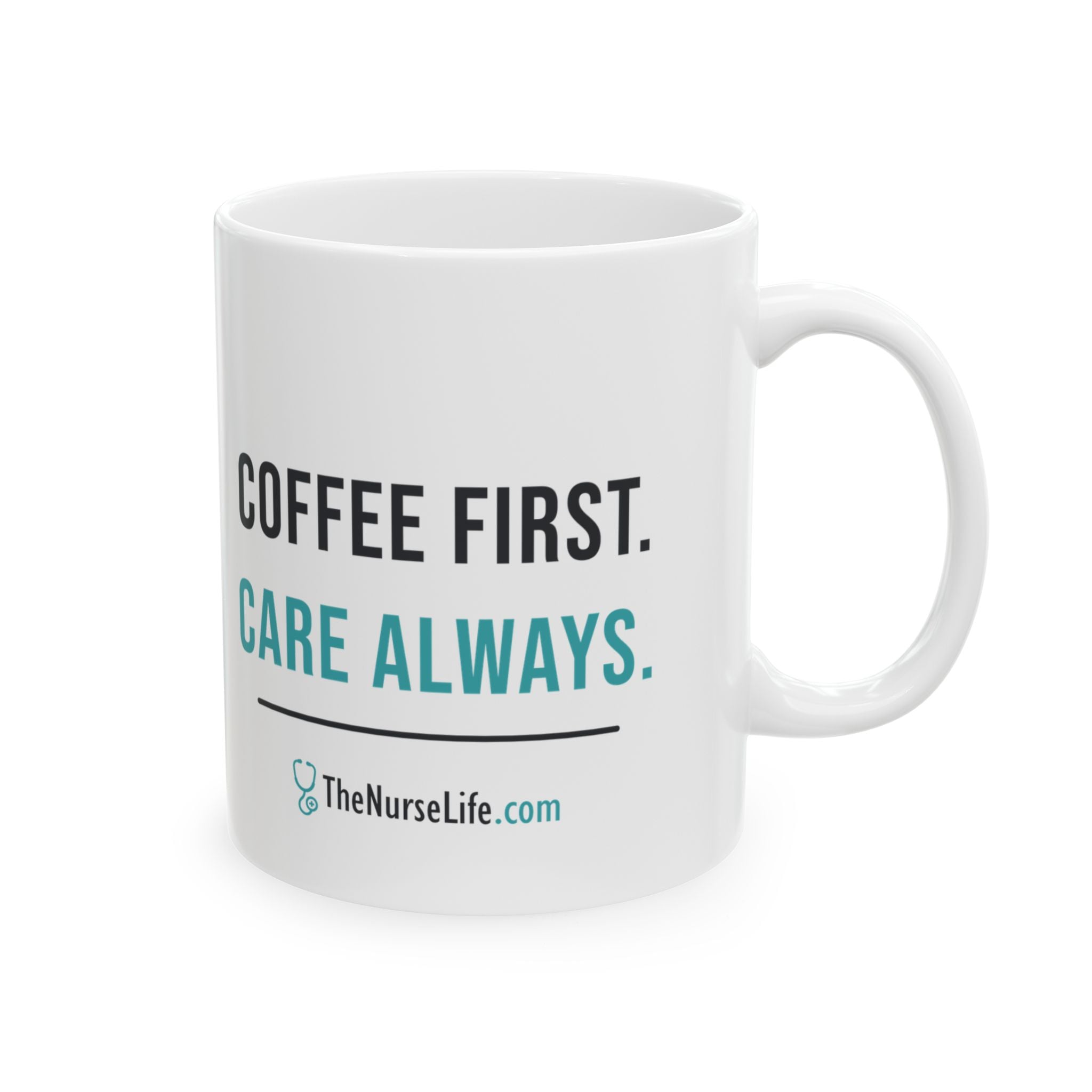 Coffee First. Care Always. — 11 oz Nurse Mug - Image 4