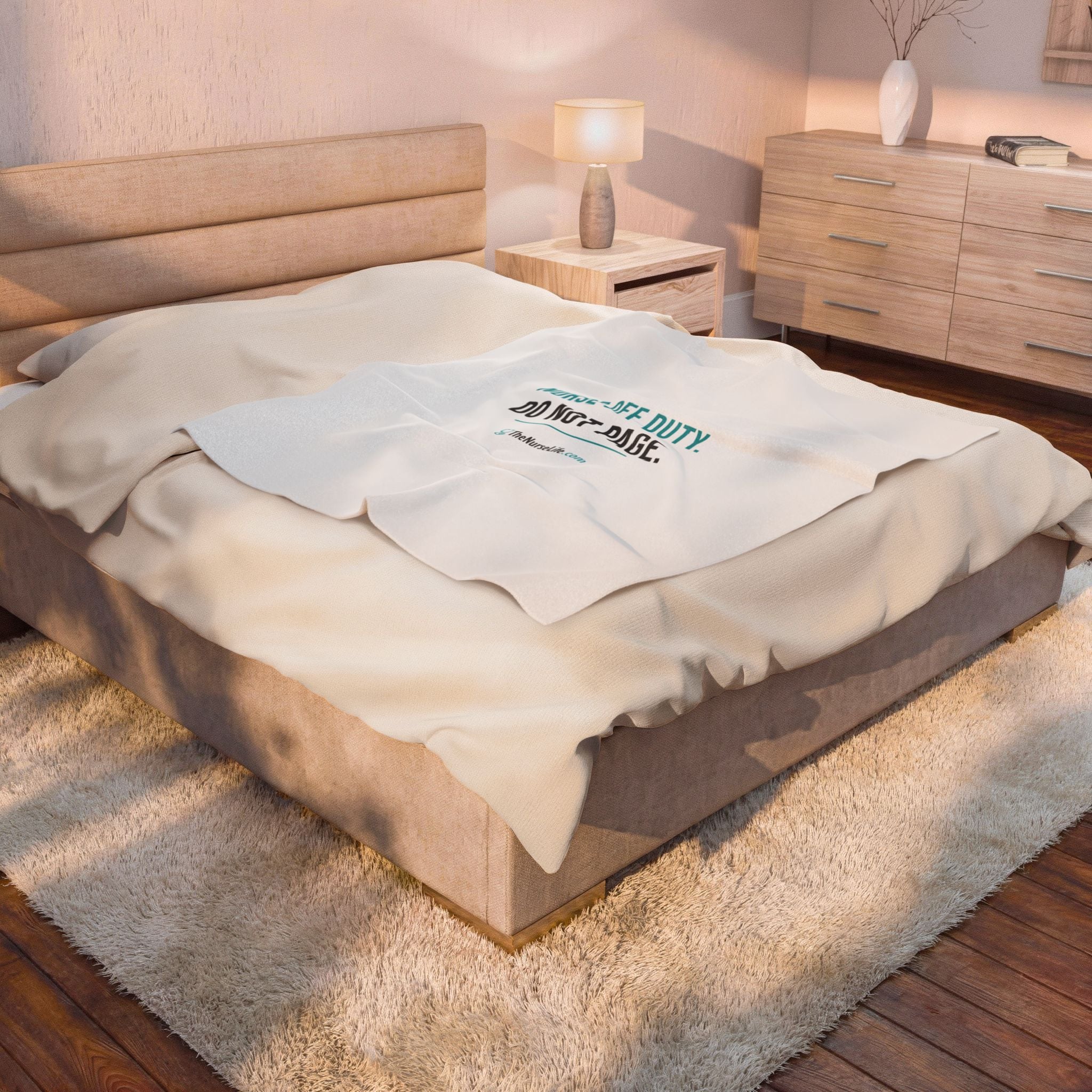 Nurse Off Duty. Do Not Page. — 50 × 60 Plush Blanket - Image 4