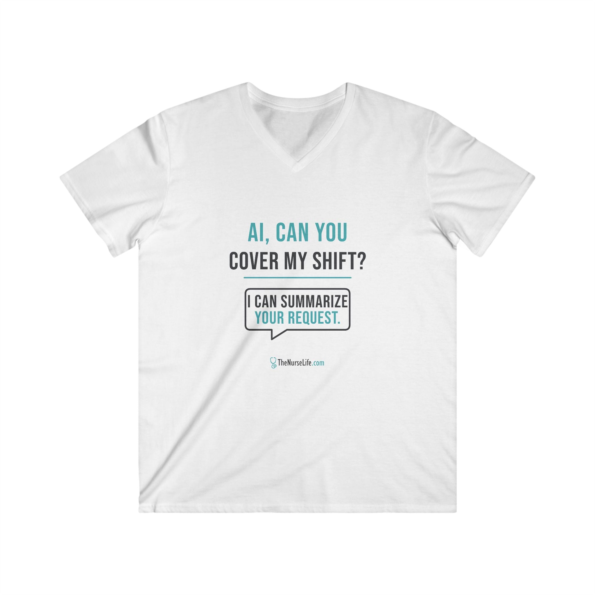 AI, Can You Cover My Shift? — Men’s V-Neck Tee
