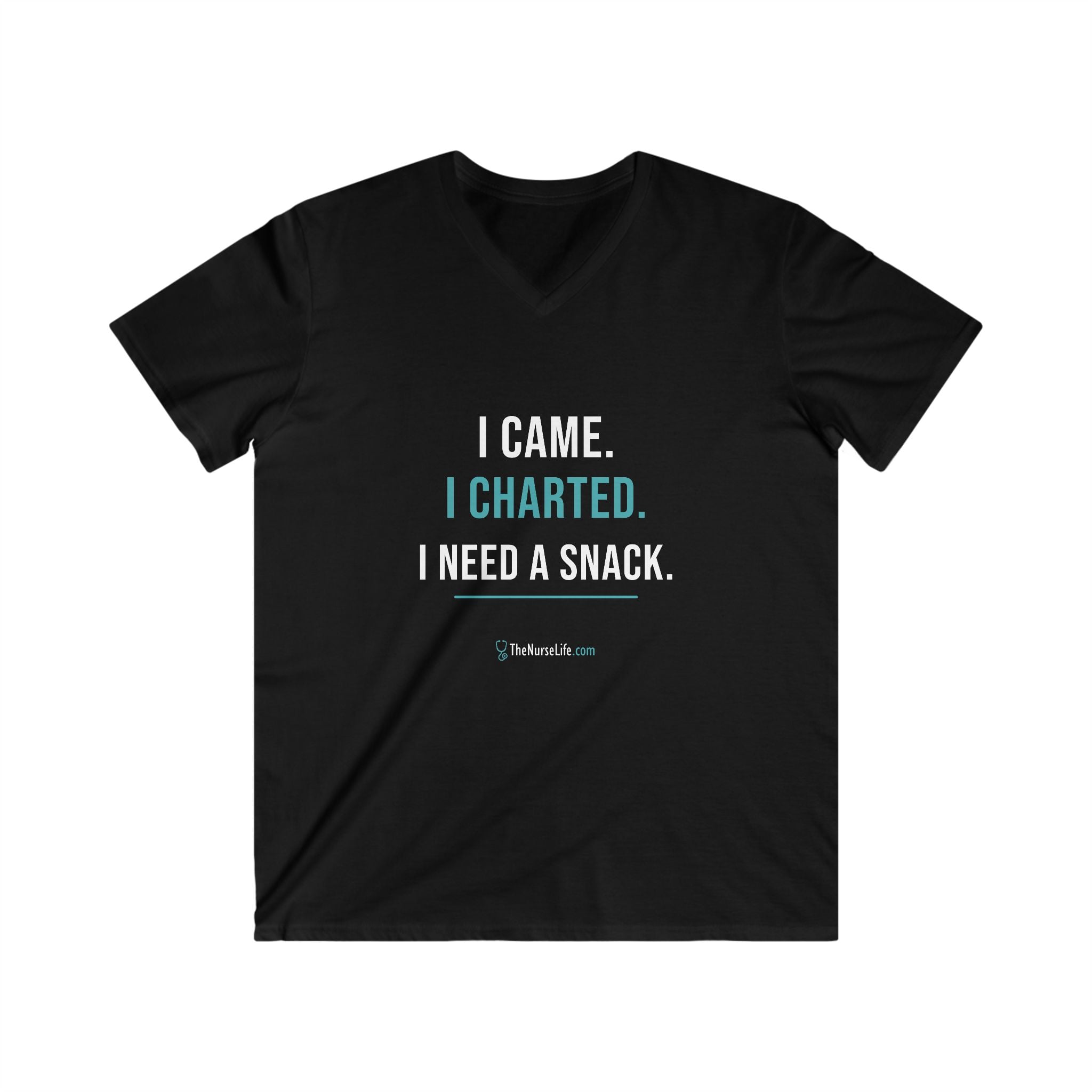 I Came. I Charted. I Need a Snack. — Men’s V-Neck Tee - Image 3