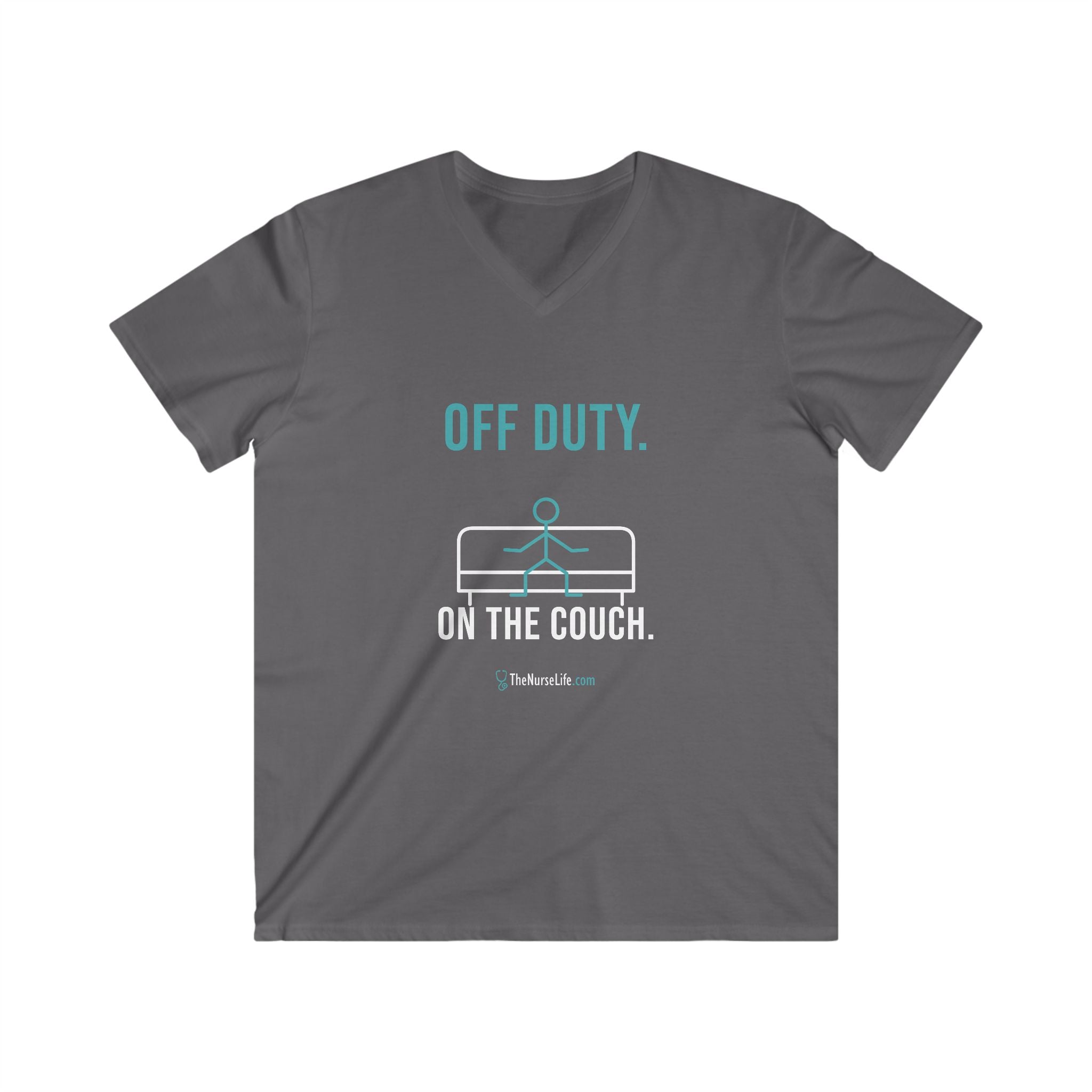 Off Duty. On the Couch. — Men’s V-Neck Tee - Image 7