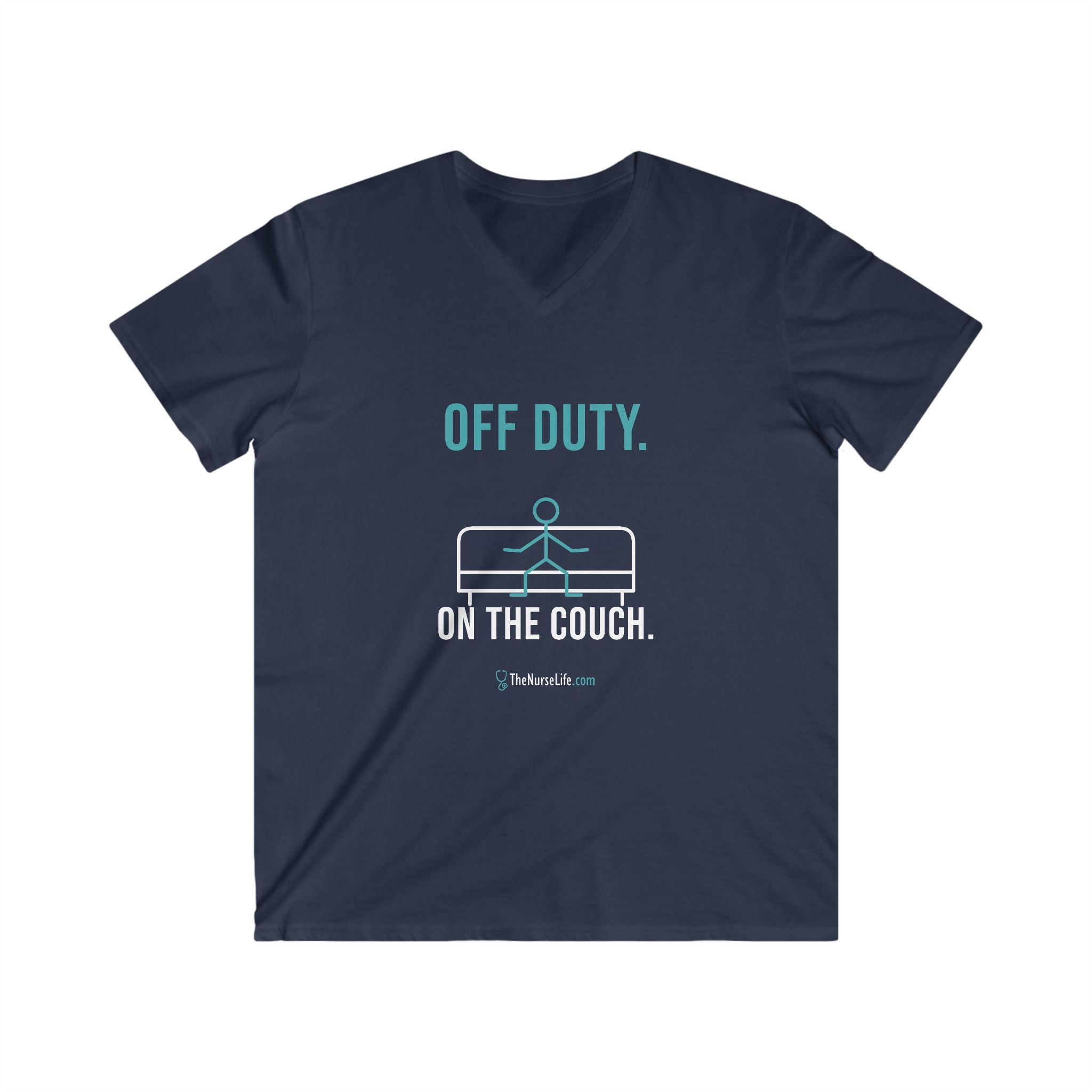 Off Duty. On the Couch. — Men’s V-Neck Tee - Image 9